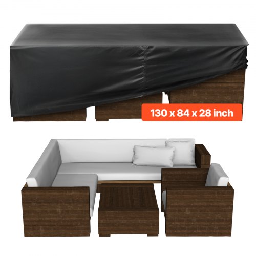 VEVOR Heavy-Duty 420D Waterproof Patio Table and Chair Cover with Air Vent, Large Rectangular Outdoor Dining Set Protector