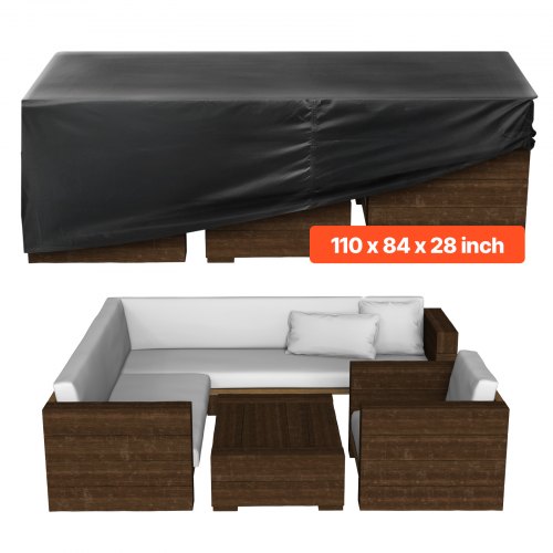 VEVOR Heavy-Duty 420D Waterproof Patio Table and Chair Cover with Air Vent, Large Rectangular Outdoor Furniture Protector
