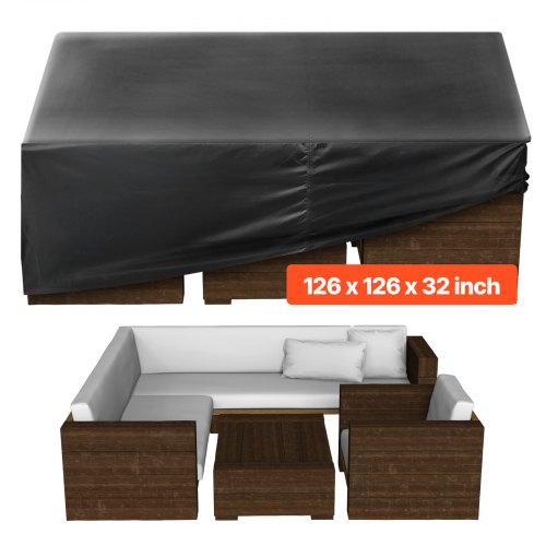 VEVOR Heavy-Duty 420D Waterproof Patio Table and Chairs Cover with Air Vent for Large Square Outdoor Furniture