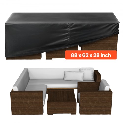 VEVOR Heavy-Duty 420D Waterproof Patio Table and Chairs Cover with Air Vents for Outdoor Furniture Protection