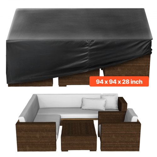 VEVOR Heavy-Duty 420D Waterproof Square Patio Table and Chairs Cover with Air Vent for Outdoor Furniture