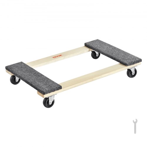VEVOR heavy-duty furniture dolly with 1000 lb capacity, 18x30-inch hardwood platform, and 4 swivel casters for smooth moving