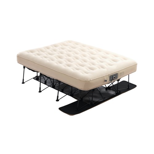 VEVOR inflatable 2-person camping cot with frame, built-in pump, supports 600 lbs, portable folding air bed for anywhere use