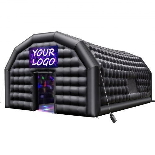 VEVOR inflatable nightclub tent, 26.2x19.7x13.1 ft with 1100W blower, sandbags, ventilation and 2 windows