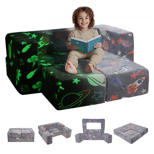 VEVOR Kids Couch, 4Pcs Toddler Couch Sofa Bed, Kids Chair Seat Playroom Furniture, Child Sectional Sofa with Removable Cover for Kids Girls & Boys, Da

VEVOR children's couch set, 4-piece toddler sofa bed, playroom seating furniture, removable cover sectional couch for boys and girls