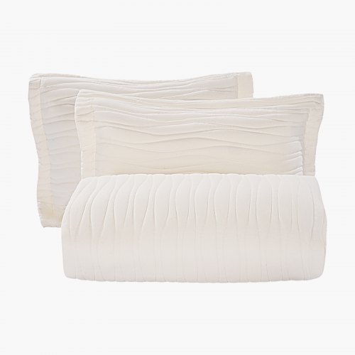 VEVOR King Quilt Set: 3-Piece Lightweight Microfiber Bedding in Beige with 1 Quilt and 2 Shams