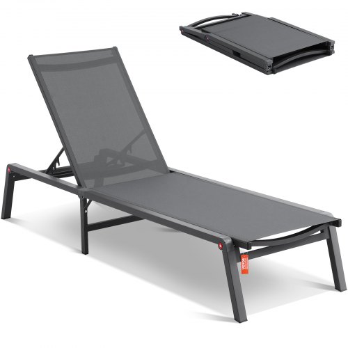 VEVOR outdoor chaise lounge chair with 5-position adjustability