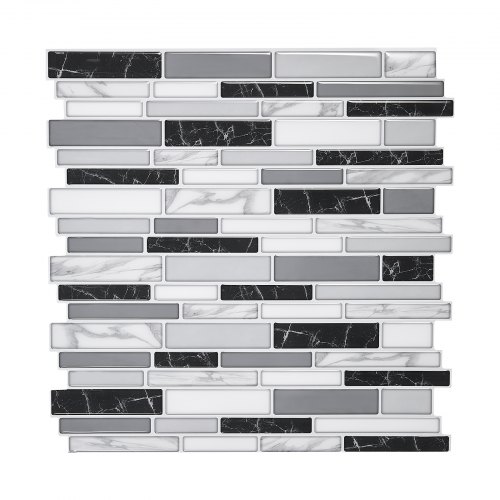 VEVOR Peel and Stick Backsplash - 10 Sheets, 12x12x0.78 Inch (305x305x2.0 mm) Self-Adhesive Wall Tiles, Subway Tile Backsplash for Kitchen