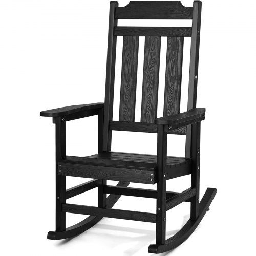 VEVOR Porch Rocker, a sturdy HIPS outdoor rocking chair with high back support, smooth armrests and 400 lb capacity, ideal for gardens, balconies and porches