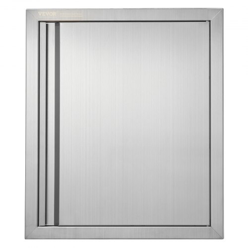 VEVOR stainless steel BBQ access door, 18x21 inch single outdoor kitchen panel, flush-mounted vertical wall door with recessed handle