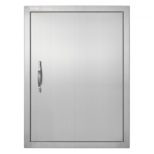 VEVOR stainless steel BBQ island access door, 20x27 inches, flush-mounted vertical wall door with handle for outdoor kitchens