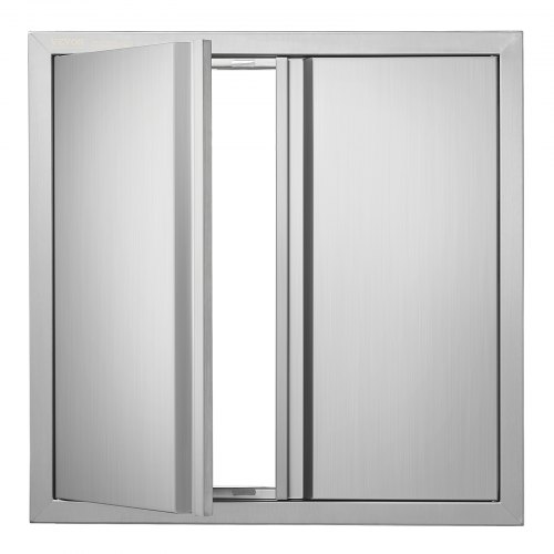 VEVOR stainless steel double BBQ door, 24x24 inch outdoor kitchen flush mount with recessed handles