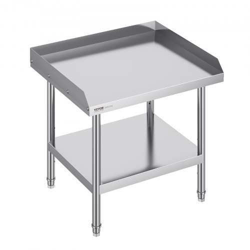 VEVOR stainless steel food prep table, 24x28x26 inches, commercial-grade with 3-sided backsplash and sturdy metal construction