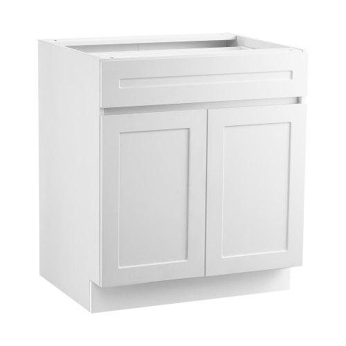 VEVOR White Shaker Base Cabinet with Drawer, 36-Inch Unassembled Drawer Base Cabinet, 36" W x 24" D x 34.5" H Ready to Assemble Cabinet with Soft-Clos