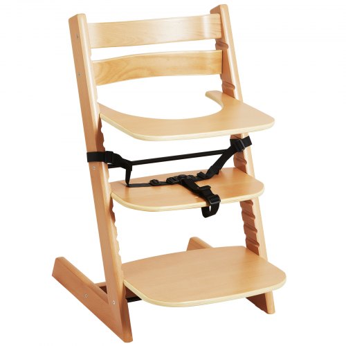 VEVOR wooden high chair for babies and toddlers, a convertible and adjustable feeding chair with a tray that grows with your child as a portable dining solution