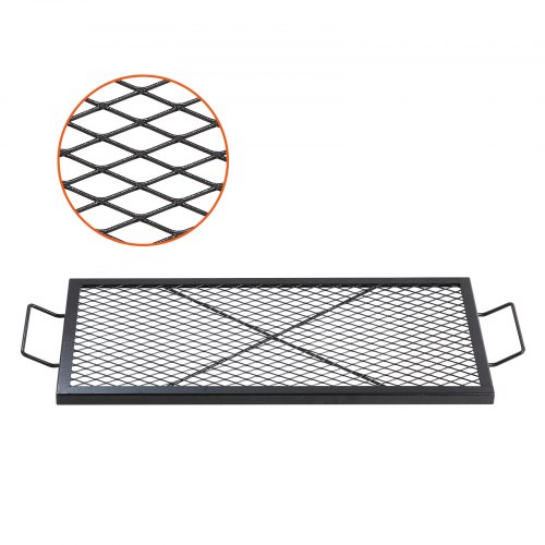 VEVOR X-Marks Fire Pit Grill Grate, Rectangle Cooking Grate, Heavy Duty Steel Campfire BBQ Grill Grid with Handle & Support X Wire, Portable Camping C

VEVOR X-Marks fire pit cooking grate, rectangular heavy-duty steel BBQ grill with handle and X-wire support, portable for camping