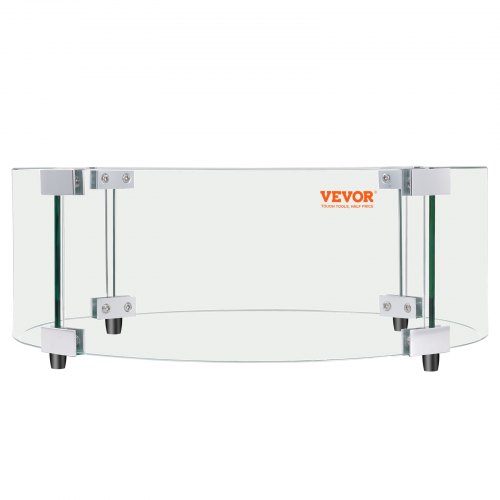 VEVOR's 29 x 8 inch round tempered glass wind guard for fire pits, a 0.24-inch thick clear flame shield accessory for propane fire tables