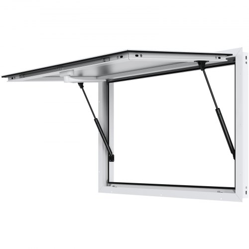 VEVOR's 36"x24" aluminum food truck service window with awning door opens up to 85 degrees for convenient stand serving
