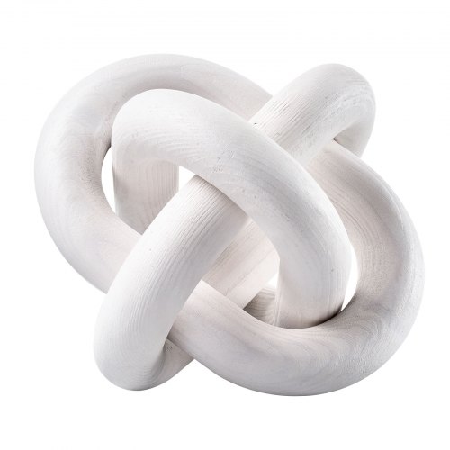 VEVOR's 3-link wooden chain decor, hand-carved knot design for modern coffee table or shelf accents in home living spaces