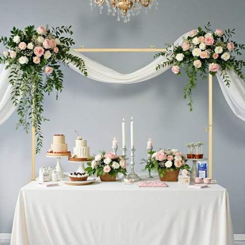 VEVOR's adjustable table arch stand with clamps, 13"-42" height & 28"-98" length, 2-pack for wedding balloon decorations