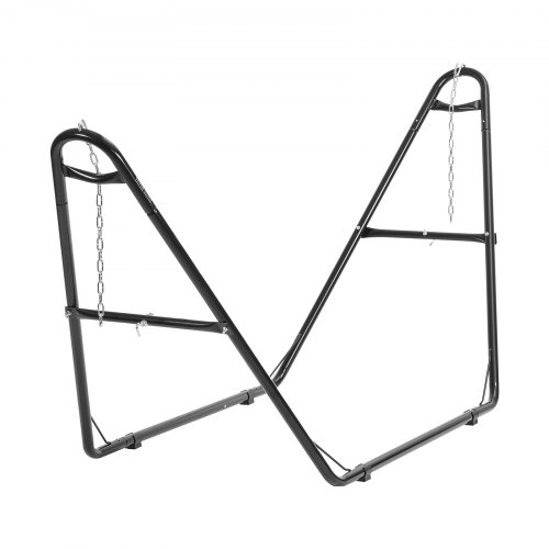VEVOR's universal 2-person hammock stand supports up to 550 lbs, adjustable for 7.5-13.5 ft hammocks, suitable for indoor and outdoor use