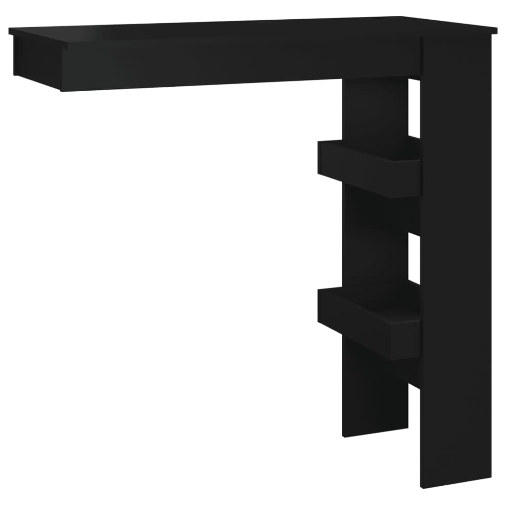 Wall Bar Table Black Engineered wood Medium Wall Bar Table