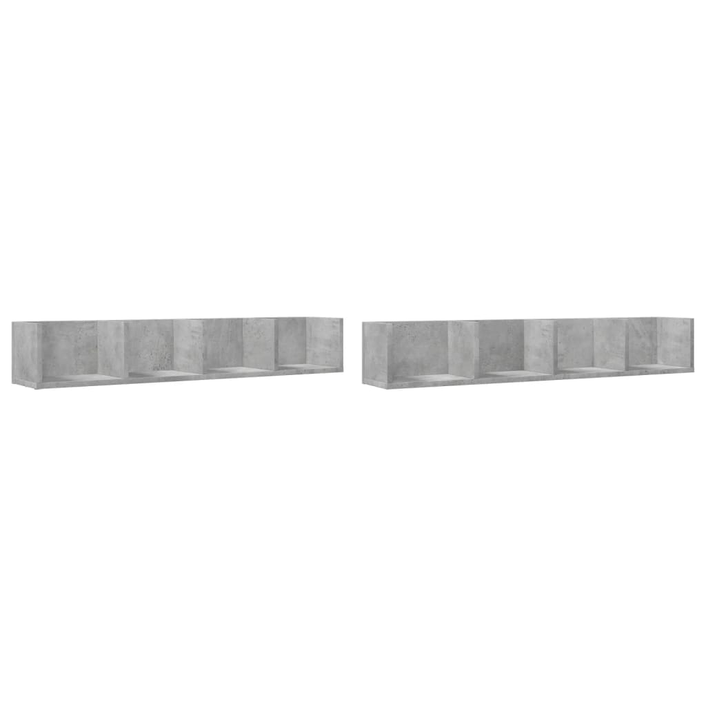 Wall Cabinets Set of 2 Concrete grey Engineered wood Medium
