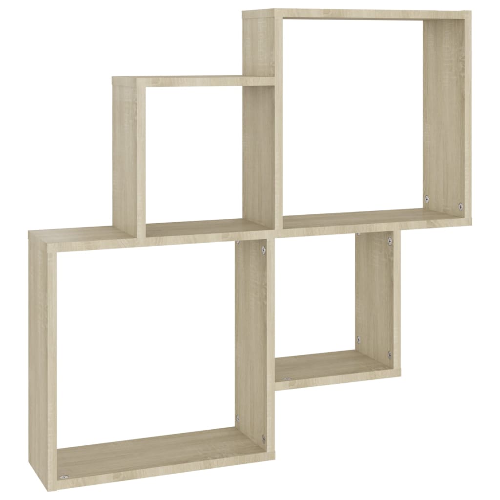 Wall Cube Shelf Sonoma Oak Engineered Wood Medium Wall Cube Shelf