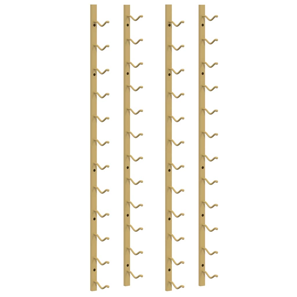 Wall Mounted Wine Rack for 12 Bottles 2 pcs Gold Iron