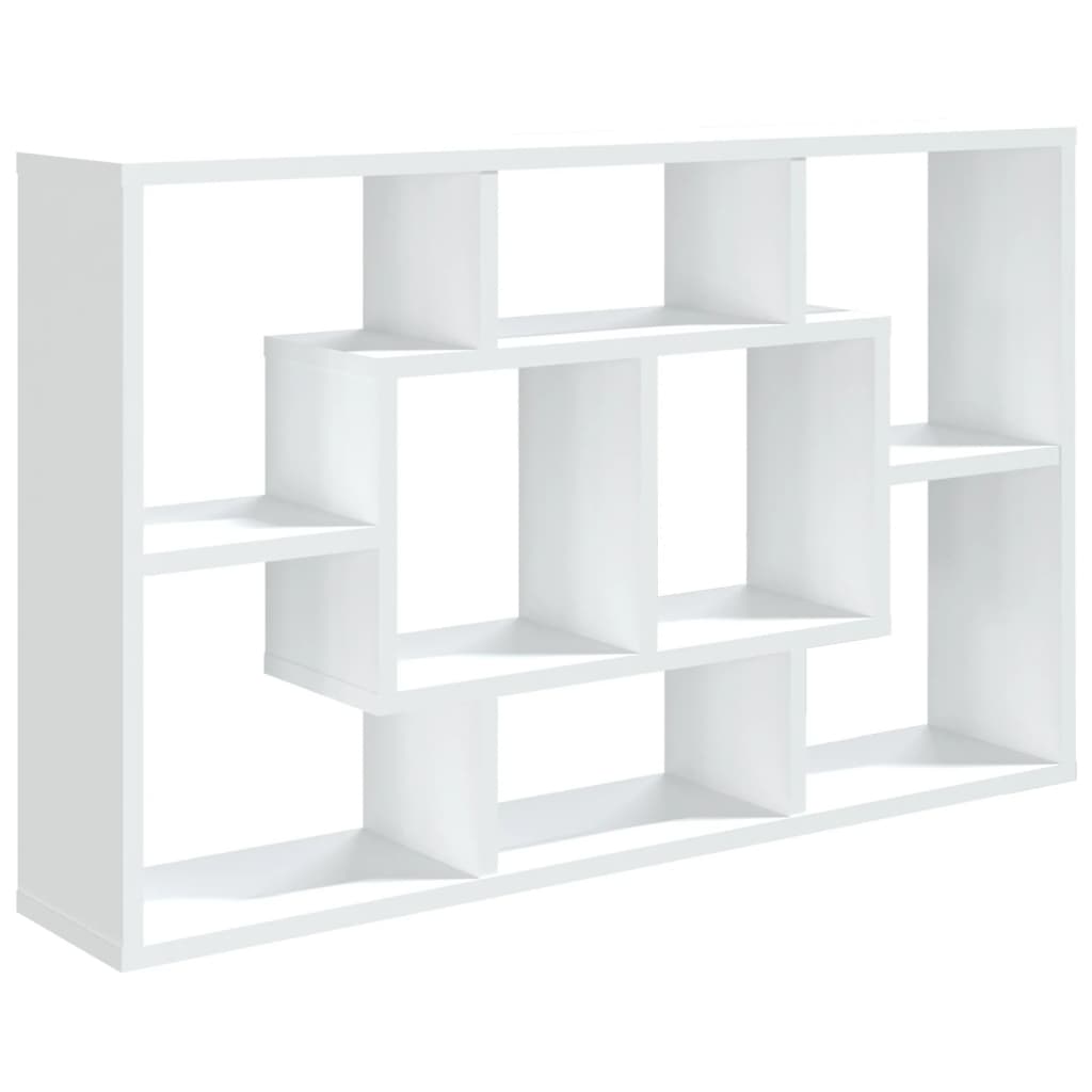 Wall Shelf White Engineered wood Medium Wall Shelf Rectangular
