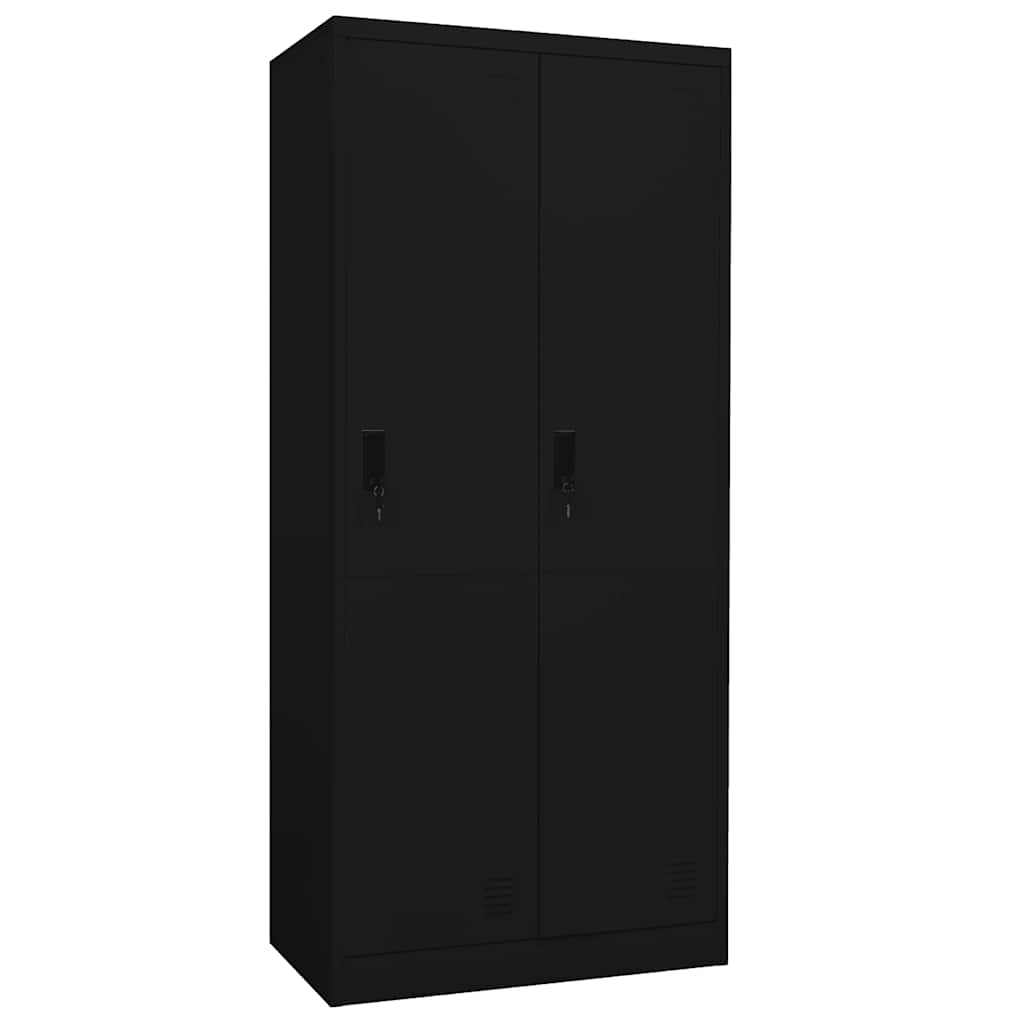 Wardrobe Black Steel 31.5x19.7x70.9 in Wardrobe Rectangular