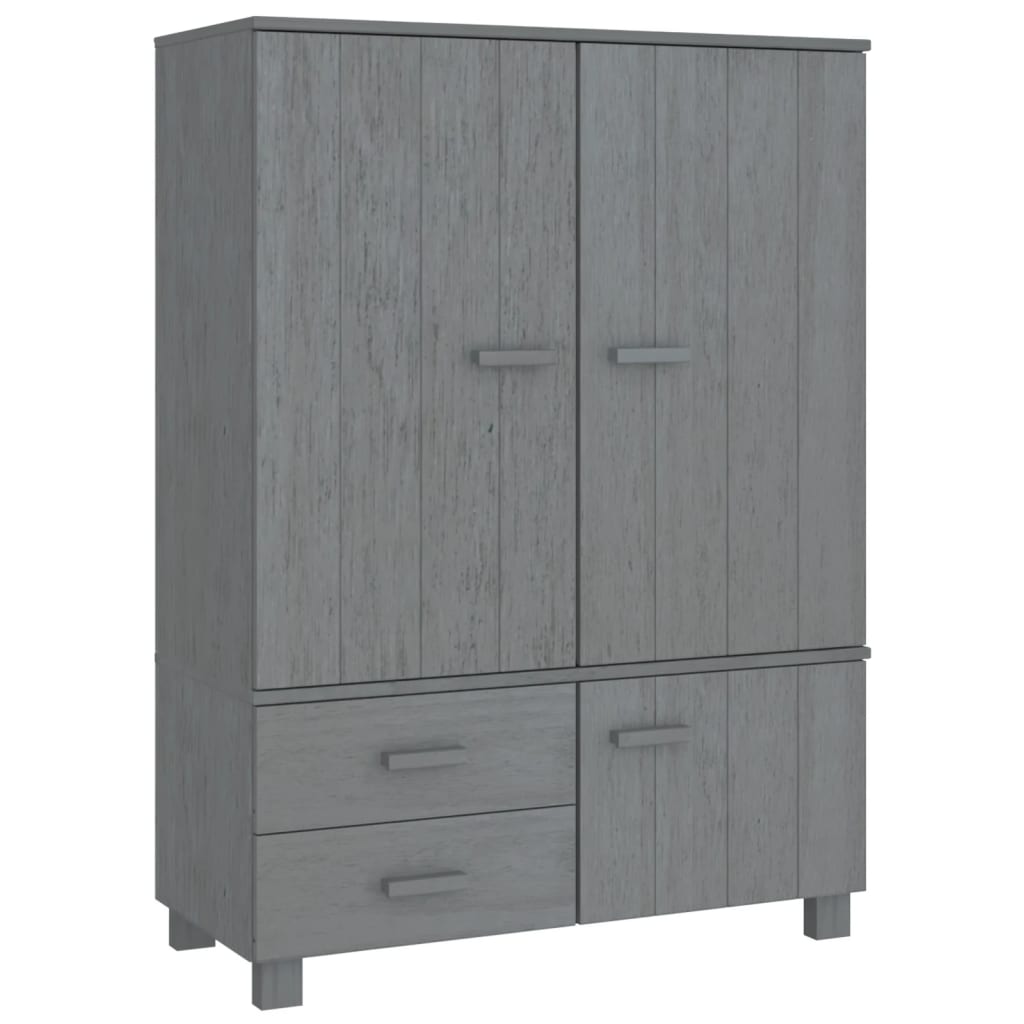 Wardrobe Dark Gray Solid pinewood, MDF Medium Wardrobe
