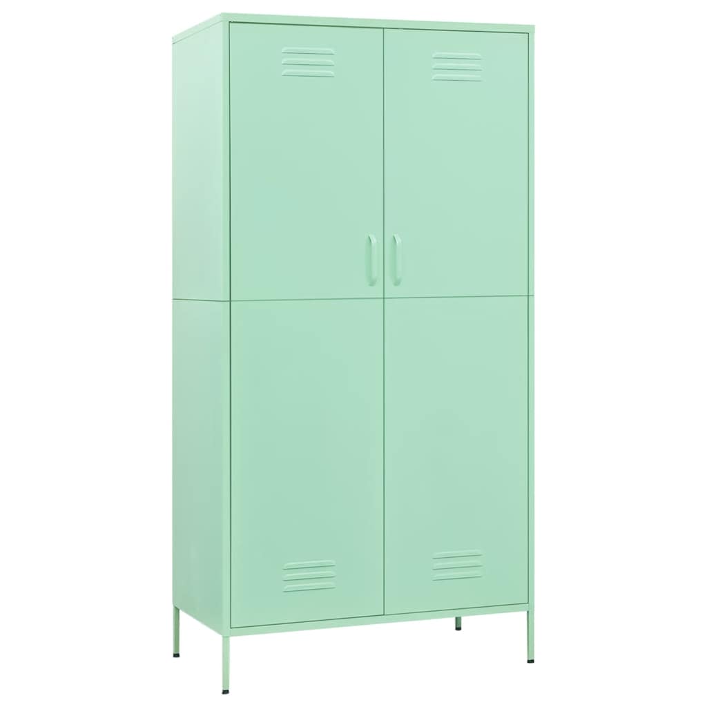Wardrobe Mint Steel 35.4 x 19.7 x 70.9 in Modern Mint Wardrobe
