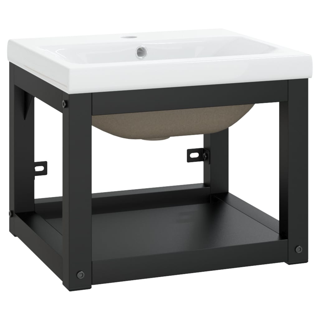 Washbasin Frame With Basin Black and White