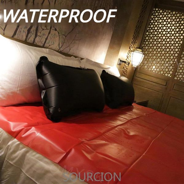 Waterproof adult bedding sheets for hypoallergenic and allergy relief, designed for intimate activities with PVC vinyl mattress protection