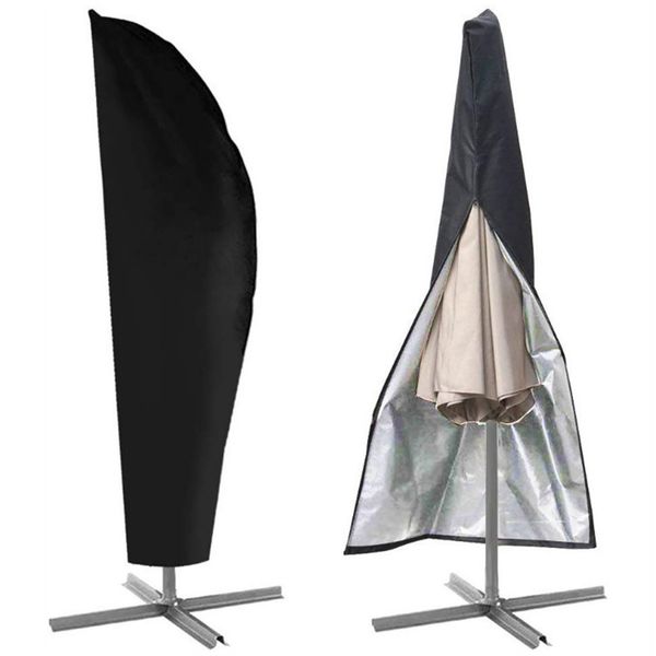 Waterproof protective cover for outdoor cantilever parasols and market umbrellas