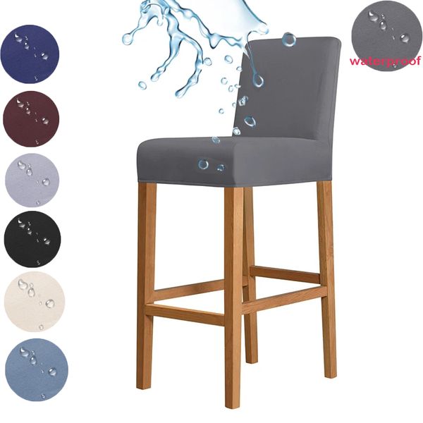 Waterproof short chair cover for backrests, ideal for hotel bars and home armchairs, made of polyester
