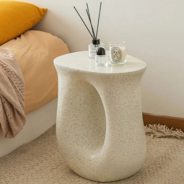 White bedside tables for bedroom, elegant Korean furniture with a luxurious tea table design for comfortable lounging