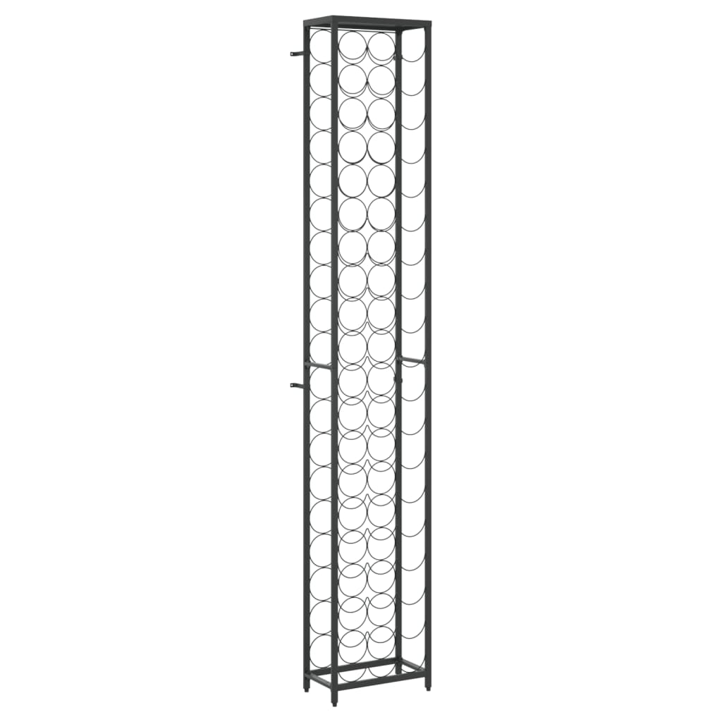 Wine Rack for 57 Bottles Black 13.4"x7.1"x78.7" Wrought Iron