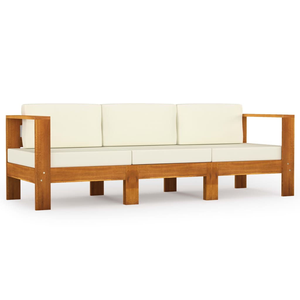 Wooden Garden Sofa Cream White