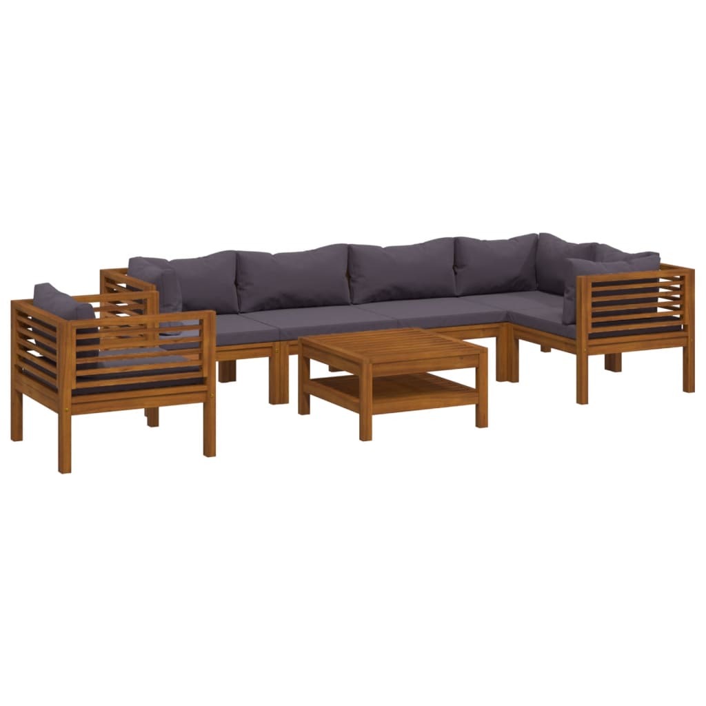 Wooden Lounge Set Dark gray cushion