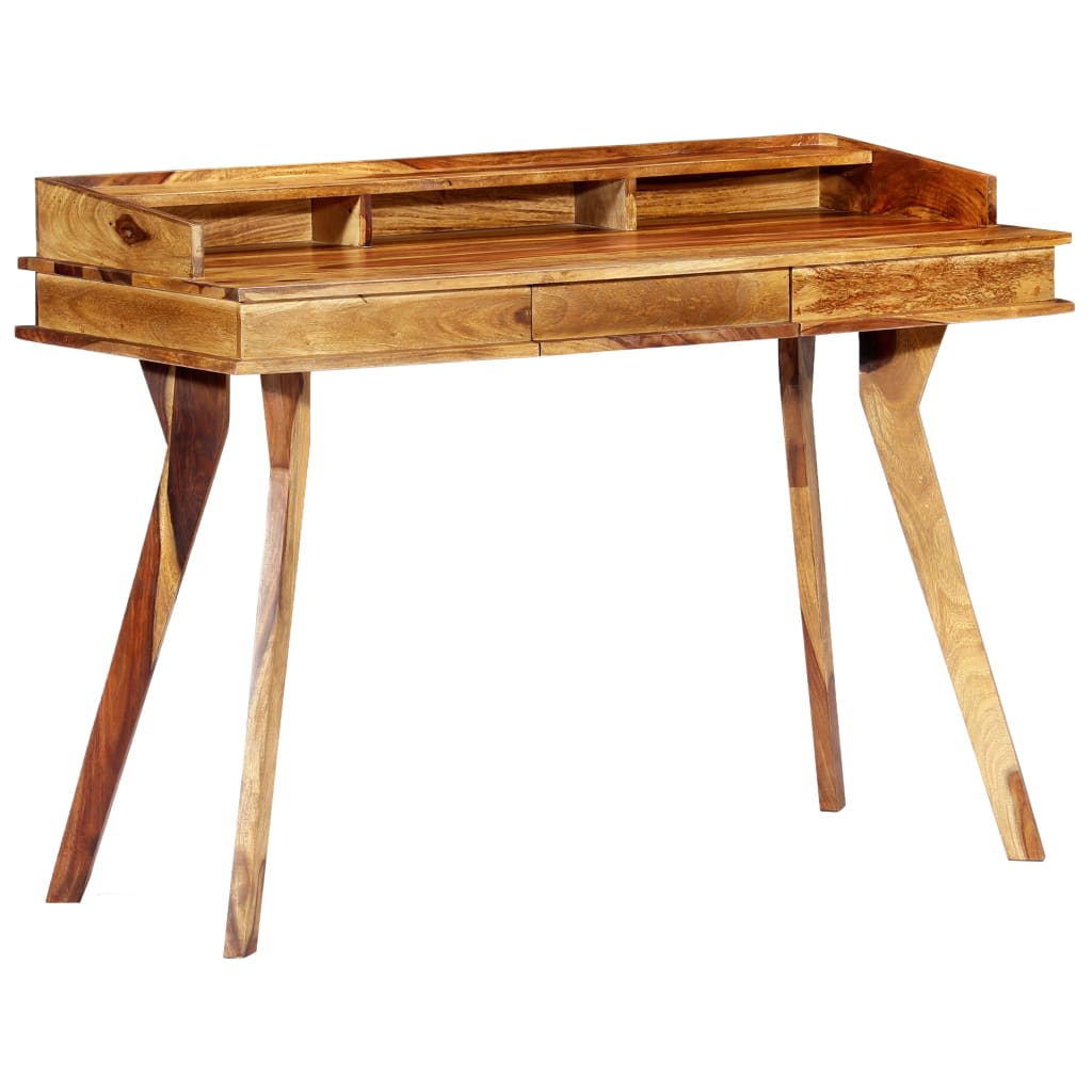 Writing Desk Brown Solid Acacia Wood Medium Writing Desk