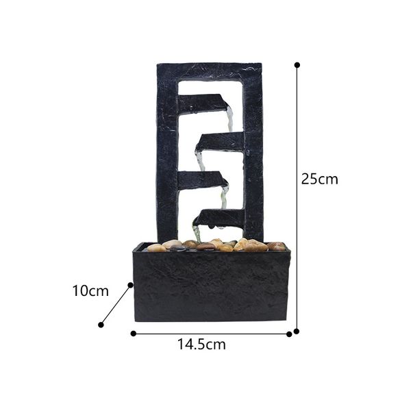 Zen Relax Tabletop Cascading Water Fountain for Home, Office, Bedroom or Living Room Decor - Indoor Decorative Water Feature